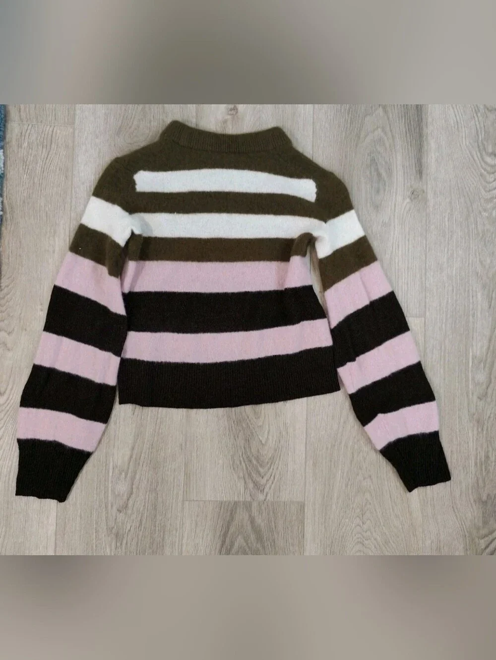 Rag & Bone Annika Pink Black White Striped Knit Cashmere Blend Sweater XS/S - Picture 3 of 7